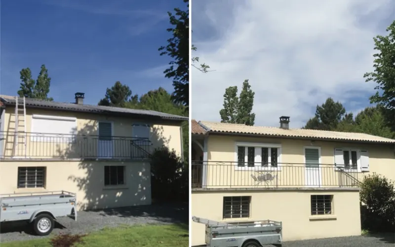 Nettoyage de façade avant après